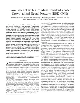 Low-Dose CT with a Residual Encoder-Decoder Convolutional Neural Network
  (RED-CNN)