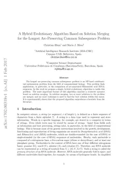 A Hybrid Evolutionary Algorithm Based on Solution Merging for the
  Longest Arc-Preserving Common Subsequence Problem