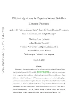 Efficient algorithms for Bayesian Nearest Neighbor Gaussian Processes