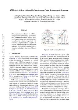 AMR-to-text Generation with Synchronous Node Replacement Grammar