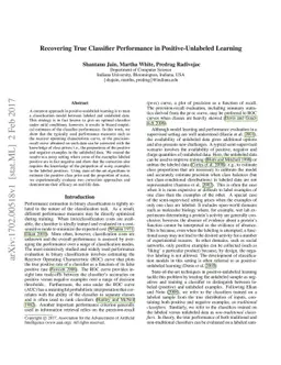 Recovering True Classifier Performance in Positive-Unlabeled Learning
