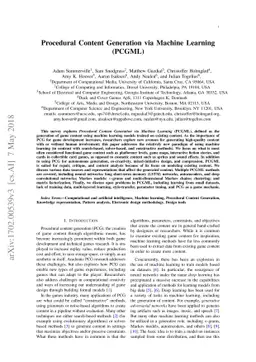 Procedural Content Generation via Machine Learning (PCGML)