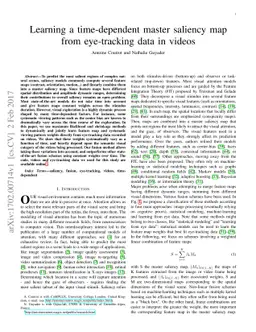 Learning a time-dependent master saliency map from eye-tracking data in
  videos