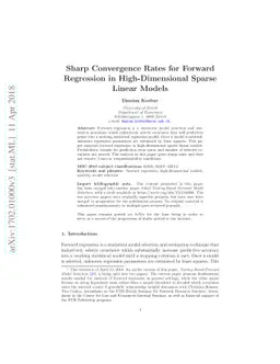 Sharp Convergence Rates for Forward Regression in High-Dimensional
  Sparse Linear Models