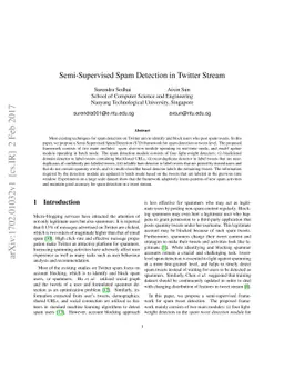 Semi-Supervised Spam Detection in Twitter Stream