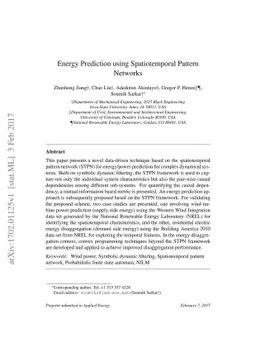 Energy Prediction using Spatiotemporal Pattern Networks