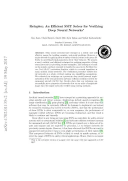 Reluplex: An Efficient SMT Solver for Verifying Deep Neural Networks