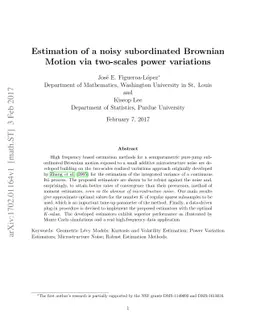 Estimation of a noisy subordinated Brownian Motion via two-scales power
  variations