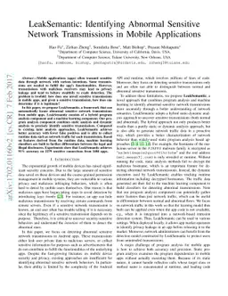 LeakSemantic: Identifying Abnormal Sensitive Network Transmissions in
  Mobile Applications