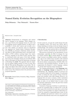 Named Entity Evolution Recognition on the Blogosphere
