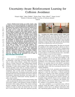 Uncertainty-Aware Reinforcement Learning for Collision Avoidance
