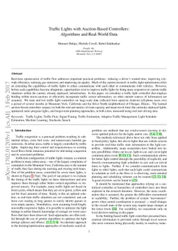 Traffic Lights with Auction-Based Controllers: Algorithms and Real-World
  Data