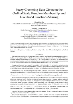 Fuzzy Clustering Data Given on the Ordinal Scale Based on Membership and
  Likelihood Functions Sharing