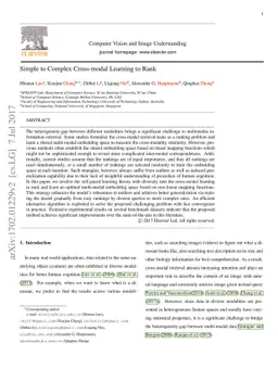Simple to Complex Cross-modal Learning to Rank