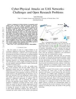 Cyber-Physical Attacks on UAS Networks- Challenges and Open Research
  Problems