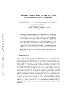 Relative Camera Pose Estimation Using Convolutional Neural Networks