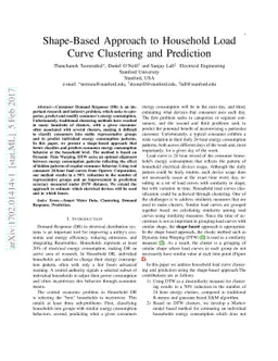 Shape-Based Approach to Household Load Curve Clustering and Prediction