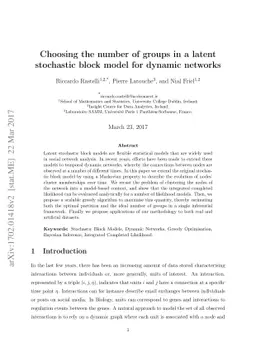 Choosing the number of groups in a latent stochastic block model for
  dynamic networks