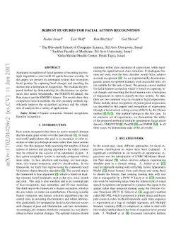 Robust features for facial action recognition