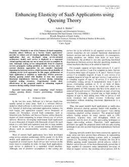Enhancing Elasticity of SaaS Applications using Queuing Theory
