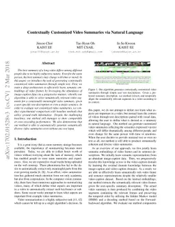 Contextually Customized Video Summaries via Natural Language
