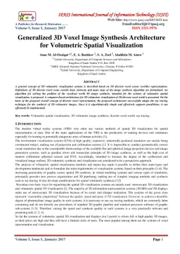 Generalized 3D Voxel Image Synthesis Architecture for Volumetric Spatial
  Visualization
