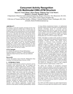 Concurrent Activity Recognition with Multimodal CNN-LSTM Structure