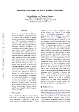 Beam Search Strategies for Neural Machine Translation