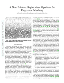 A New Point-set Registration Algorithm for Fingerprint Matching