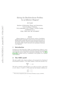Solving the Brachistochrone Problem by an Influence Diagram