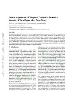 On the Importance of Temporal Context in Proximity Kernels: A Vocal
  Separation Case Study