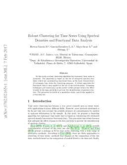 Robust Clustering for Time Series Using Spectral Densities and
  Functional Data Analysis