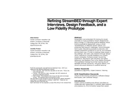 Refining StreamBED Through Expert Interviews, Design Feedback, and a Low
  Fidelity Prototype
