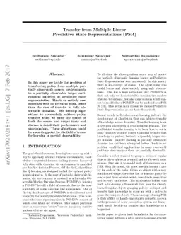 Transfer from Multiple Linear Predictive State Representations (PSR)
