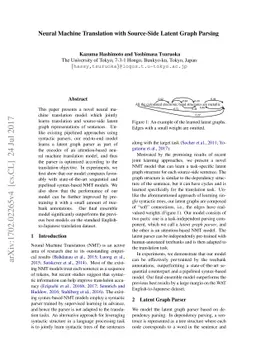 Neural Machine Translation with Source-Side Latent Graph Parsing