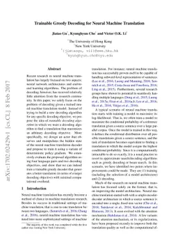 Trainable Greedy Decoding for Neural Machine Translation