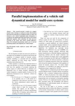 Parallel implementation of a vehicle rail dynamical model for multi-core
  systems