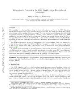 Deterministic Protocols in the SINR Model without Knowledge of
  Coordinates
