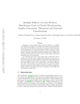 Random Walk in a N-cube Without Hamiltonian Cycle to Chaotic
  Pseudorandom Number Generation: Theoretical and Practical Considerations