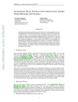 Automatic Rule Extraction from Long Short Term Memory Networks