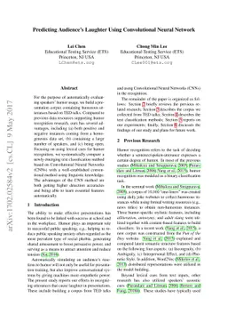 Predicting Audience's Laughter Using Convolutional Neural Network