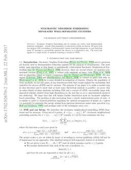 Stochastic Neighbor Embedding separates well-separated clusters