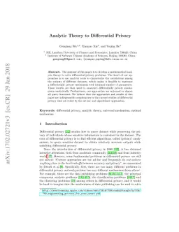 Analytic Theory to Differential Privacy