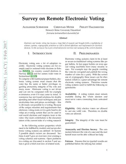 Survey on Remote Electronic Voting