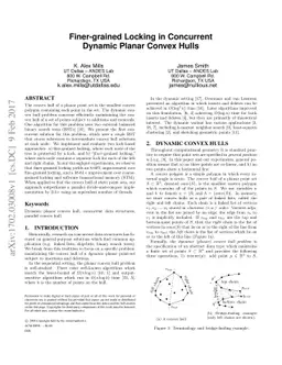 Finer-grained Locking in Concurrent Dynamic Planar Convex Hulls