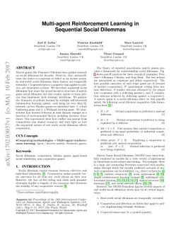 Multi-agent Reinforcement Learning in Sequential Social Dilemmas