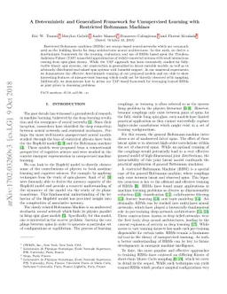 A Deterministic and Generalized Framework for Unsupervised Learning with
  Restricted Boltzmann Machines
