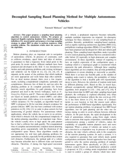 Decoupled Sampling Based Planning Method for Multiple Autonomous
  Vehicles
