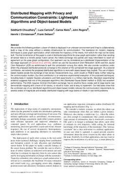 Distributed Mapping with Privacy and Communication Constraints:
  Lightweight Algorithms and Object-based Models