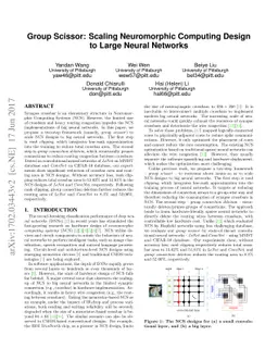 Group Scissor: Scaling Neuromorphic Computing Design to Large Neural
  Networks